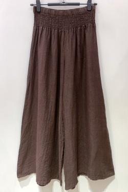 PANTALON-LARGE-LIN-CHOCOLAT