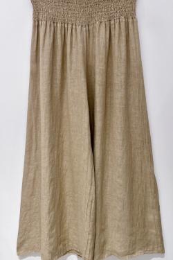 PANTALON-LARGE-LIN-CHOCOLAT
