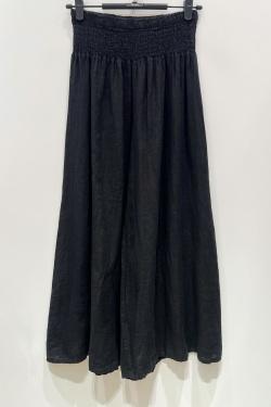 PANTALON-LARGE-LIN-CHOCOLAT