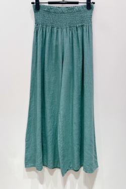PANTALON-LARGE-LIN-CHOCOLAT