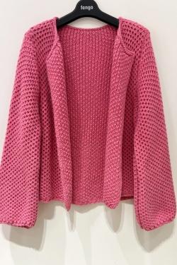VESTE-LAINE-MOHAIR-FUCHSIA/ROSE