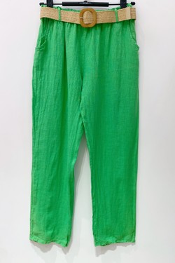 PANTALON-LIN-DROIT-ROSE PÂLE