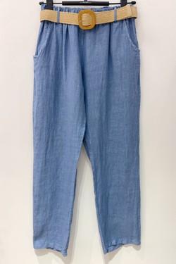 PANTALON-LIN-DROIT-ROSE PÂLE
