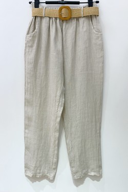 PANTALON-LIN-DROIT-ROSE PÂLE