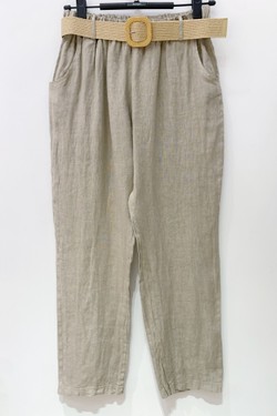 PANTALON-LIN-DROIT-ROSE PÂLE