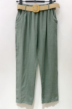 PANTALON-LIN-DROIT-ROSE PÂLE