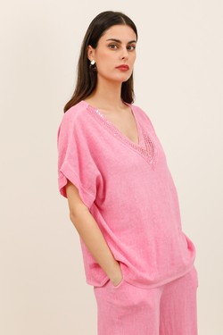 TOP-LC-SEQUINS-FUCHSIA/ROSE