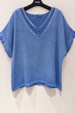 TOP-LC-SEQUINS-FUCHSIA/ROSE