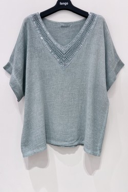 TOP-LC-SEQUINS-FUCHSIA/ROSE
