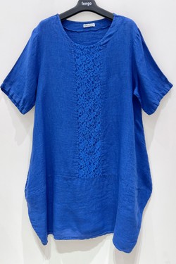 ROBE-LIN-7807-BLEU ROYAL