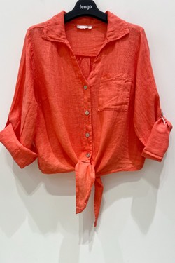CHEMISE-LIN-NOEUD-202-FUCHSIA/ROSE