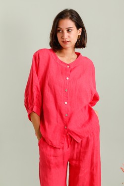 CHEMISE-LIN821-FUCHSIA/ROSE