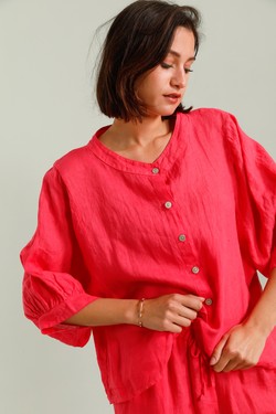 CHEMISE-LIN821-FUCHSIA/ROSE