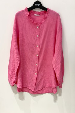 CHEMISE-GAZE-701-ROSE PÂLE