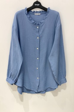 CHEMISE-GAZE-701-ROSE PÂLE