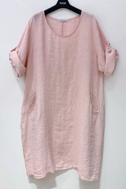 ROBE-LIN-2P-FUCHSIA/ROSE-ROSE PÂLE