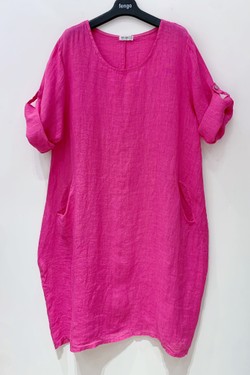 ROBE-LIN-2P-FUCHSIA/ROSE-ROSE PÂLE