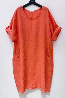 ROBE-LIN-2P-FUCHSIA/ROSE-ROSE PÂLE