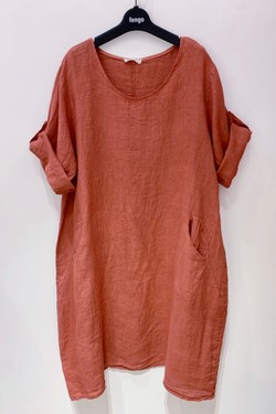 ROBE-LIN-2P-FUCHSIA/ROSE-ROSE PÂLE
