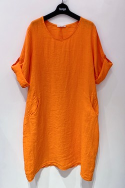 ROBE-LIN-2P-FUCHSIA/ROSE-ROSE PÂLE