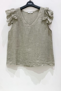 TOP-LIN-VOLANT-A-ROSE PÂLE