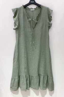 Robe-Gabriela-4838-BLEU JEAN-VERT ÉMERAUDE