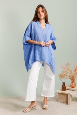 TUNIQUE-LIN-PALOMA-1-BLEU AZUR