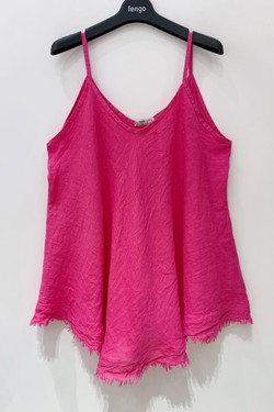 TOP-LIN-9589-BLEU JEAN-FUCHSIA/ROSE