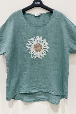 TOP-LIN-MARGOT-VERT D EAU