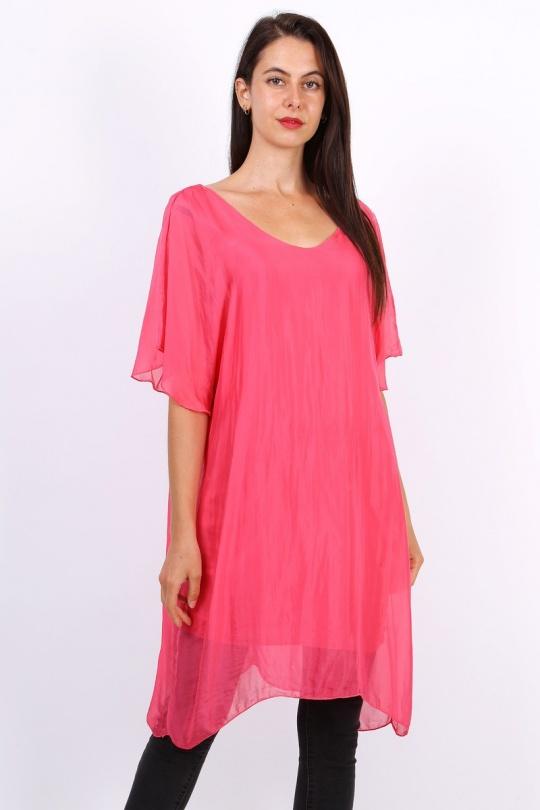 ST-TUNIQUE-SOIE-FUCHSIA/ROSE