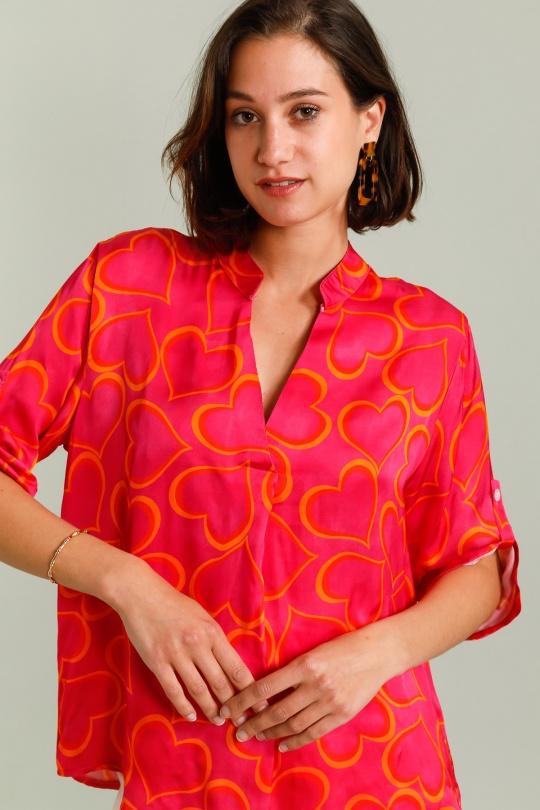 BLOUSE-3645-FUCHSIA/ROSE