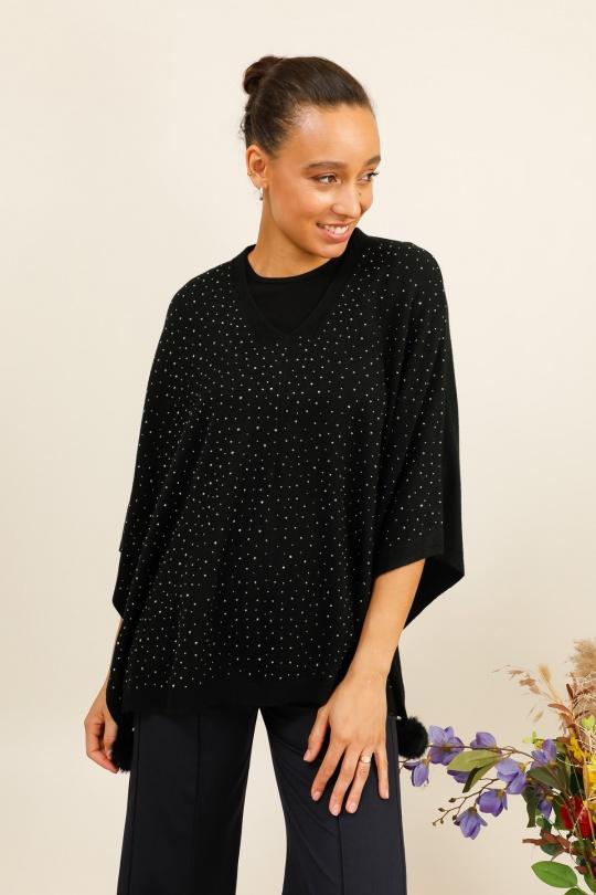 PONCHO-POMPOM-8002-NOIR