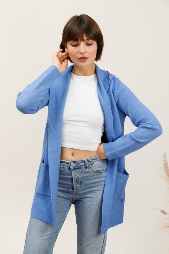 VESTE-CAPUCHE-W018-BLEU ROYAL