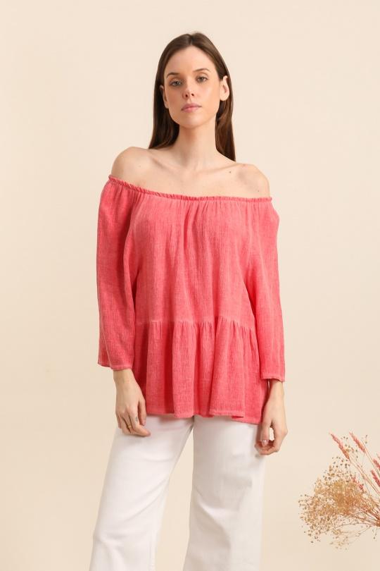 BLOUSE-LC-CHARLÈNE-ROUGE CLAIR