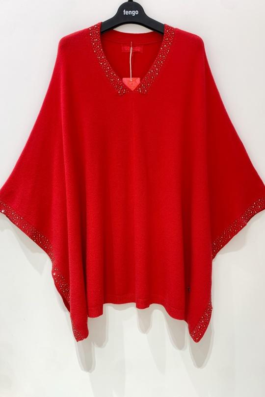 PONCHO-STRASS101-ROUGE