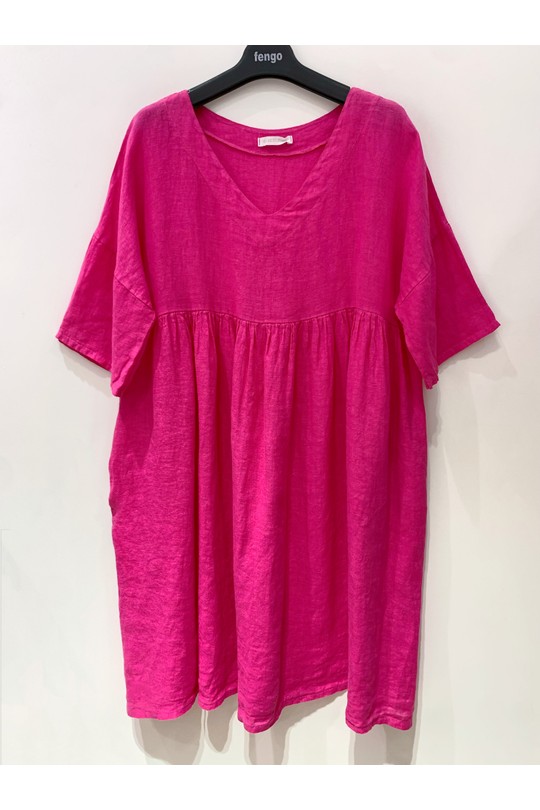 ROBE-LIN-SARAH-FUCHSIA/ROSE