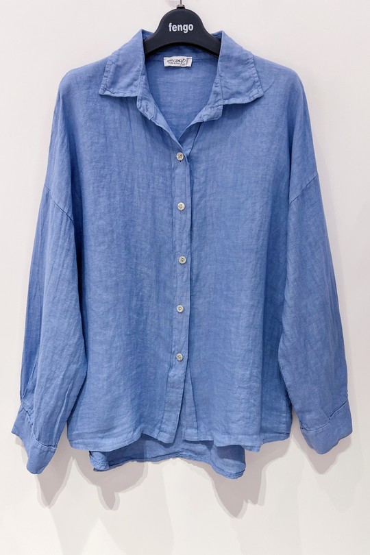 CHEMISE-LIN-455A-BLEU JEAN