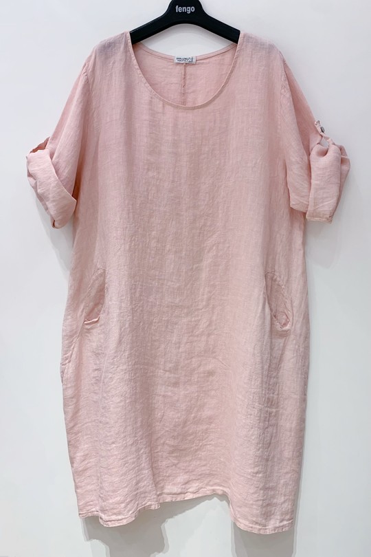 ROBE-LIN-2P-FUCHSIA/ROSE-ROSE PÂLE