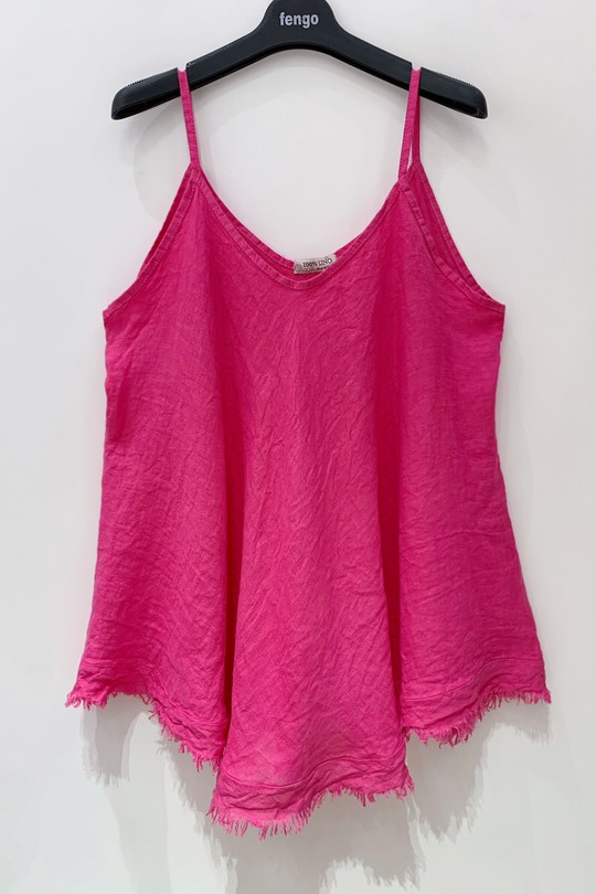 TOP-LIN-9589-BLEU JEAN-FUCHSIA/ROSE