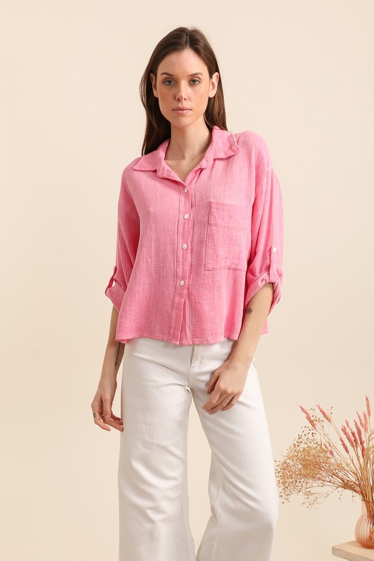 CHEMISE-LC087-C-FUCHSIA/ROSE