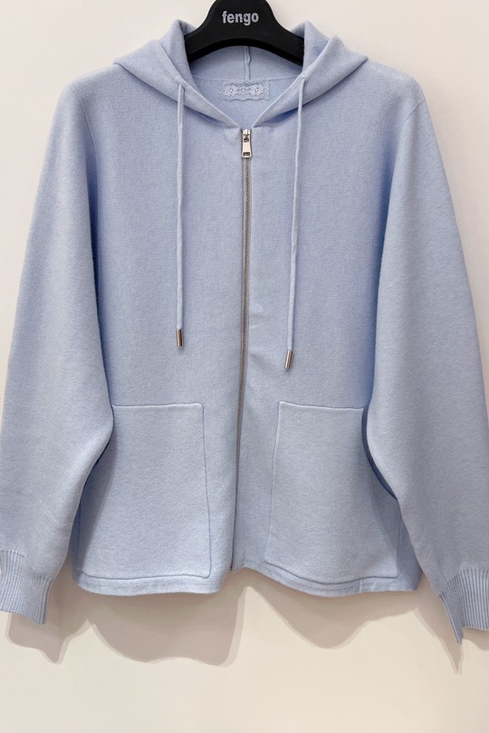 GILET-ZIPPÉ-061B-BLEU CIEL