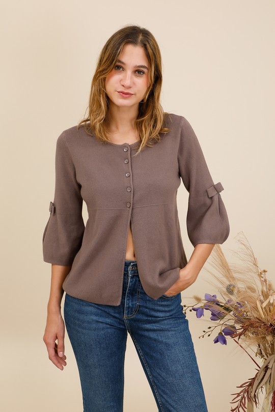 Gilet-26W218-TAUPE
