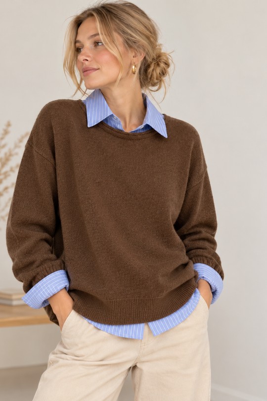 PULL-256WCA125-CHOCOLAT