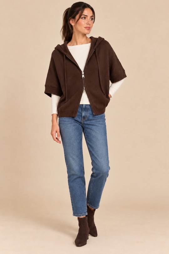 GILET-26W088-CHOCOLAT