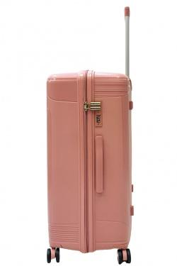 TRUNKY, LOT DE 3 VALISES RECTANGULAIRE EN POLYPROPYLÈNE (799) ROSE-ROSE