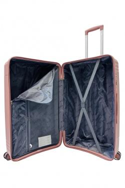 TRUNKY, LOT DE 3 VALISES RECTANGULAIRE EN POLYPROPYLÈNE (799) ROSE-ROSE