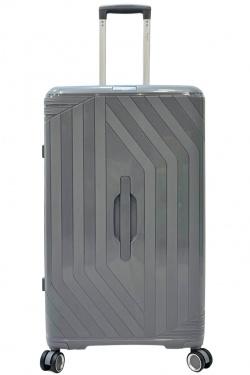 TRUNKY, LOT DE 3 VALISES RECTANGULAIRE EN POLYPROPYLÈNE (799) GRIS FONCÉ-GRIS FONCÉ