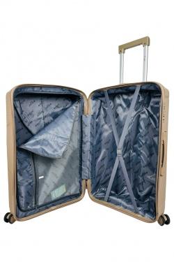 AESIR, COLLECTION DE 3 VALISES EN POLYPROPYLÈNE ET CABINE POCHE ORDINATEUR BI-MATIÈRE. (HLS-218) BEIGE-BEIGE