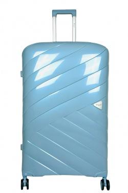 SHINE, LOT DE 4 VALISES EN POLYPROPYLÈNE IRIDISCENT. (HLS-08) B-BLEU CRYSTAL
