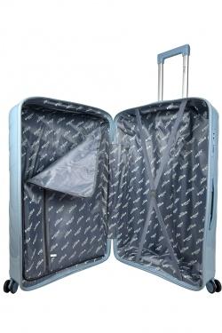 SHINE, LOT DE 4 VALISES EN POLYPROPYLÈNE IRIDISCENT. (HLS-08) B-BLEU CRYSTAL